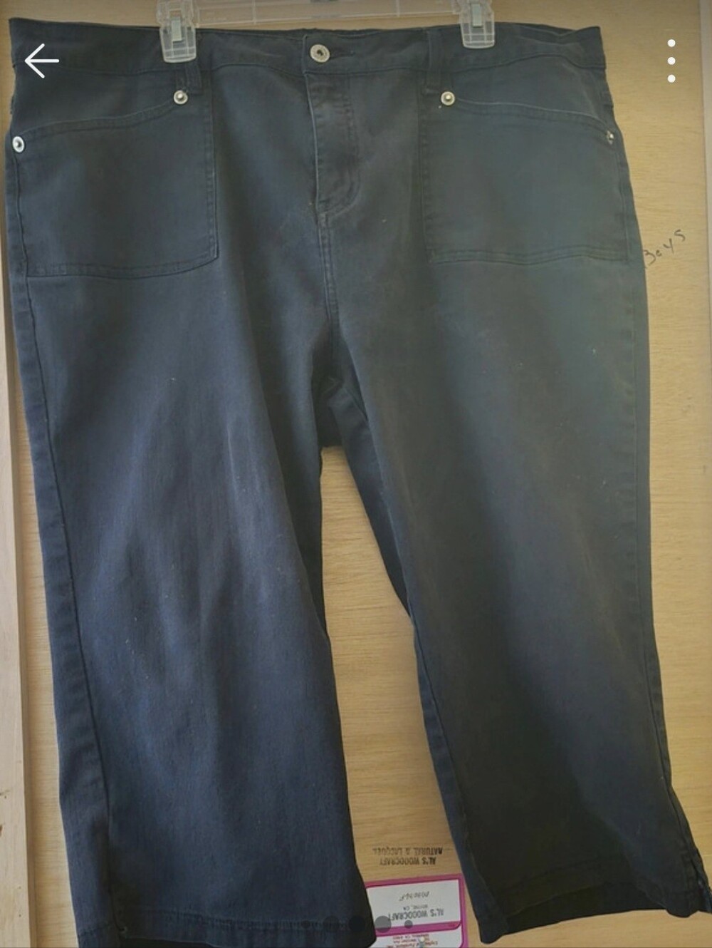 Women's plus size Capri Cropped black denim jeans size 22